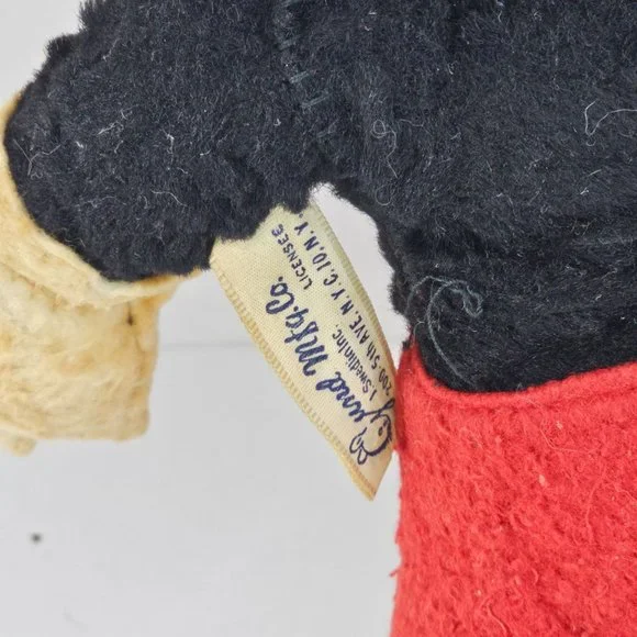 Vintage Gund Disney Mickey Mouse Plush Stuffed Animal 1940s